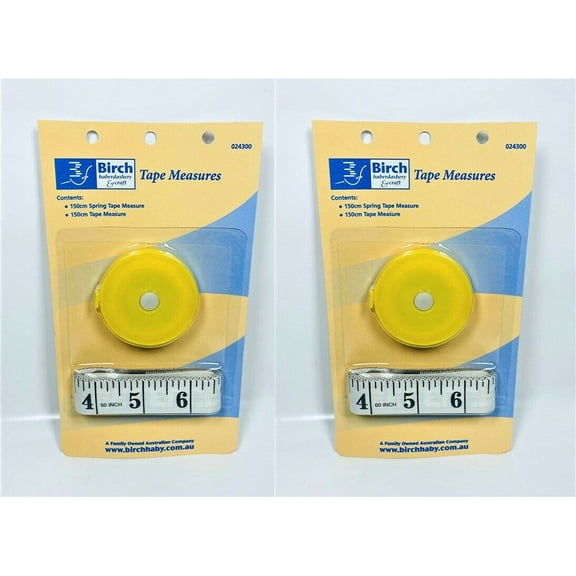 LOT OF 2 Measuring Retractable Tape Measure   Tape Measure 150cm - YELLOW