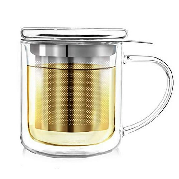 Teabloom Solista Single-Serve Tea Maker - Glass Mug with Infuser and Lid