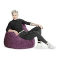 thumbnail image 3 of Gouchee Home Fluffy Aubergine Faux Fur Bean Bag Chair – Plush Lounge Seating with Polystyrene Bead Filling, Suitable for Adults and Teens, Lightweight & Portable for Bedroom, Dorm or Living Room, 3 of 8