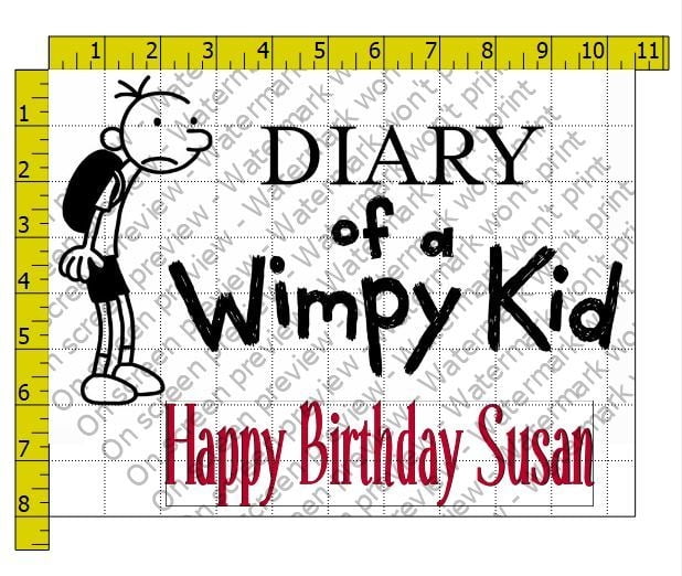 Diary of a Wimpy Kid Customizable Image Edible Cake Topper Image ABPID00021V1