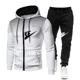 thumbnail image 2 of Nuevos conjuntos de Otoño Invierno de alta calidad para hombre, Sudadera con capucha y pantalones con cremallera, chándal informal, ropa deportiva masculina, ropa cálida, traje de sudor, 2 of 5