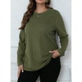 thumbnail image 6 of Cuteduck Women's Plus Size Fall Casual Knit Top Crew Neck Long Sleeve Lightweight Sweater 1X-4X, 6 of 7