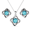 Cate & Chloe Infinity March Birthstone 18k White Gold Plated Women jewelry Set, Swarovski Crystals