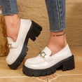 thumbnail image 4 of Bkhluea Women Metal Buckle Platform Loafers Slip On Comfortable Footwear For Office Work Daily Casual Outdoor Activities, 4 of 7