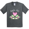 thumbnail image 3 of Inktastic Gigi's Girl Heart Flowers Youth T-Shirt, 3 of 5