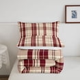thumbnail image 5 of Manfei Classic Plaid Twin Comforter Sets,Geometric Stripes Bedding Set,Beige Red,Reversible,2pcs,1 Comforter and 1 Pillowcase,2pcs,1 Comforter and 1 Pillowcase, 5 of 7
