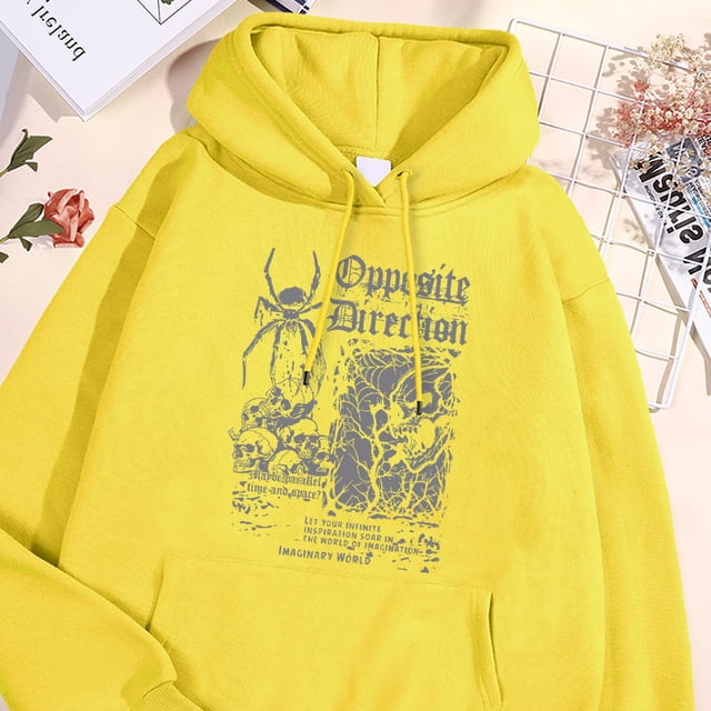 Spider Squelette Maginary World Imprimé Chandails à Capuchon Homme Automne Chaud Chandail à Capuchon Polaire Col Rond Hoody Confortable Décontracté Oversize Top Homme