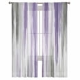 thumbnail image 3 of ERUNPONLY Purple Gray Sheer Curtains 72 Inch Length 2 Panels Set, Vintage Country Abstract Gradient Aesthetic Voile Window Treatment Curtains Sheers Drapes for Bedroom/Living Room/Kitchen 52"x72"x2, 3 of 7
