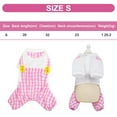 thumbnail image 2 of Outfits for Small Dogs, Summer Shirts with Plaid Pants, Cats Clothes Adorable Overalls for Pets 4 Legs(pink) - S, 2 of 5