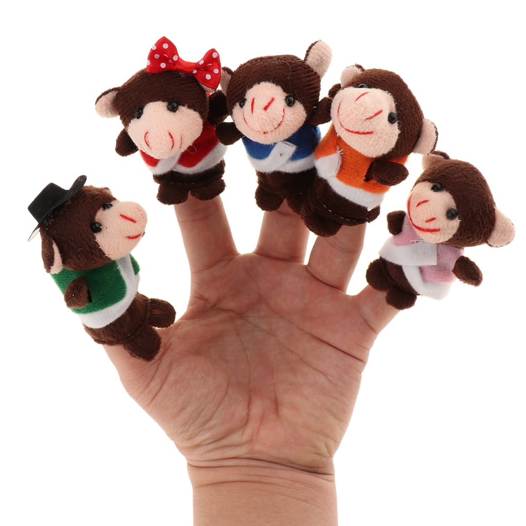 3 Sets/21 Pieces Monkeys Finger Puppet Telling Educational Toys
