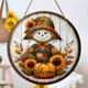 thumbnail image 5 of Letrero redondo de madera Fiudx con forma de calabaza y girasol, 5 of 5