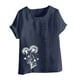 thumbnail image 4 of Vestidos Casuales Para Mujer, Blusas De Mujer De Moda Blusa informal de lino con botones y manga corta estampada para mujer, 4 of 4