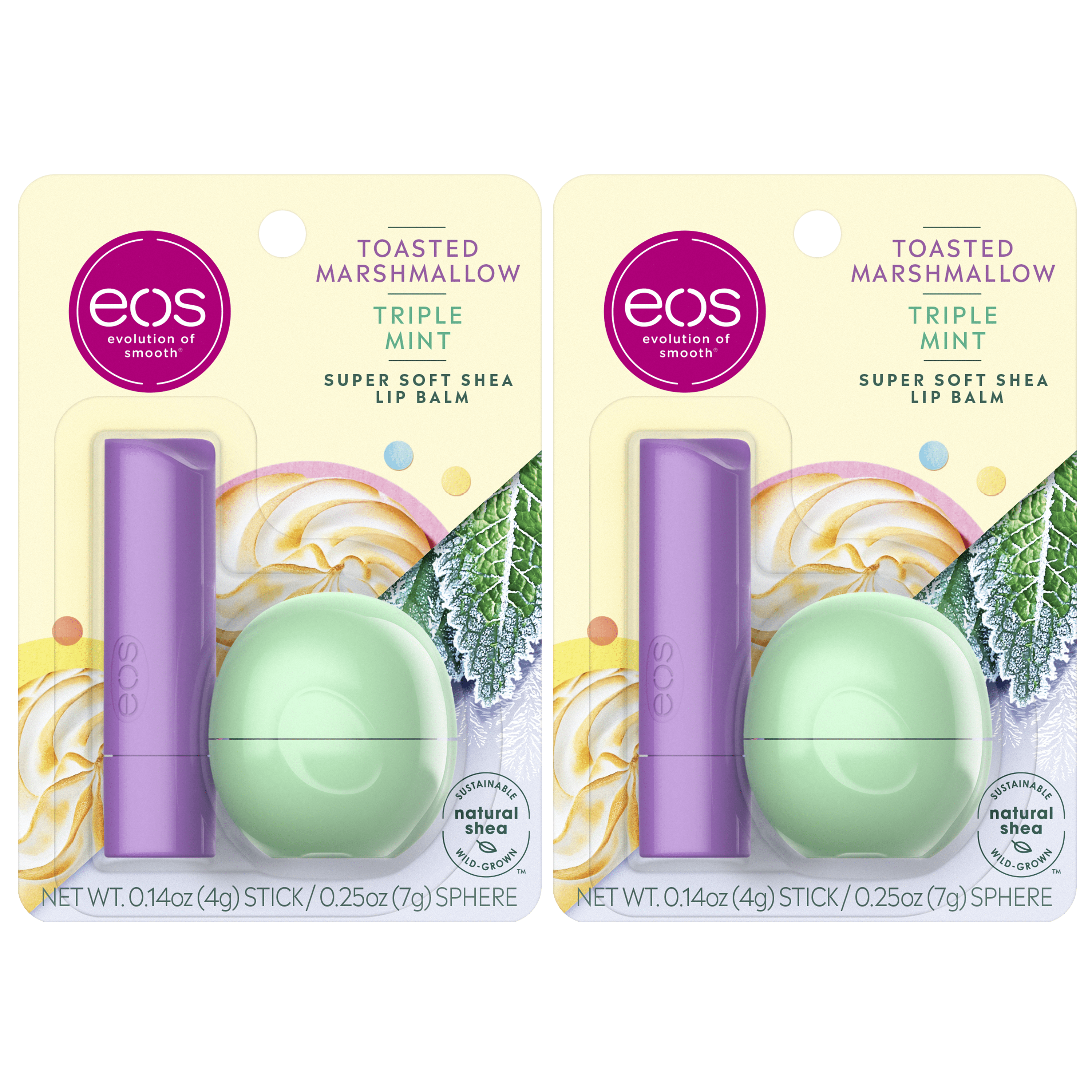 eos Super Soft Shea Lip Balm Toasted Marshmallow & Triple Mint 0.39