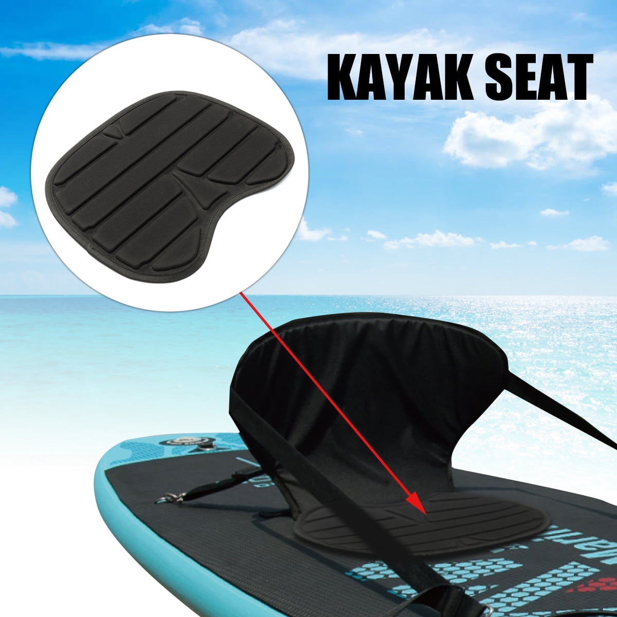 2Pcs Soft Comfort Padded Kayak Seat Pad Boat Cushion Accessories Canoe 