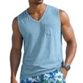 thumbnail image 2 of Mens Sleeveless Cotton Tank Tops Workout Cut Off Solid Color Muscle Shirts Gym Casual Beach Summer Tee with Pocket, XL, 2 of 9