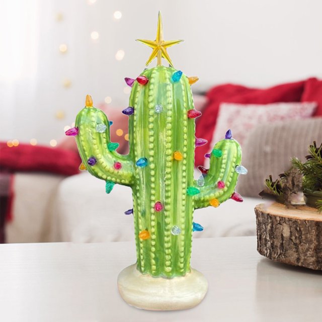 shpwfbe vintage christmas decorations light cactus tree with lighted