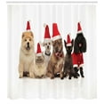 thumbnail image 3 of Ambesonne Dog and Cat Shower Curtain, Team of Pets Panting, 69"Wx75"L, White Multicolor, 3 of 3