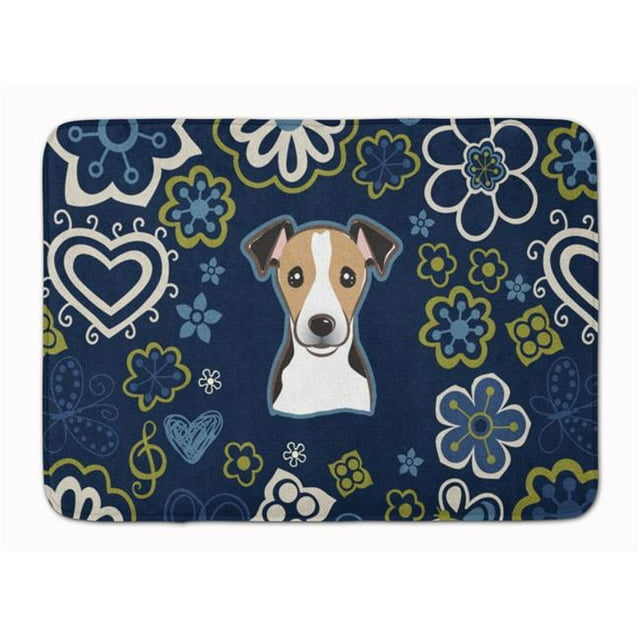 Carolines Treasures BB5112RUG Blue Flowers Jack Russell Terrier Machine Washable Memory Foam Mat