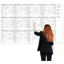Large Dry Erase Calendar for Wall – Yearly Wall Calendar Dry Erase, 37" x 57.9", 12-Month Undated Blank Calendar Planner, Reusable Laminated Task Organizer, Great for Office, Classroom, Home