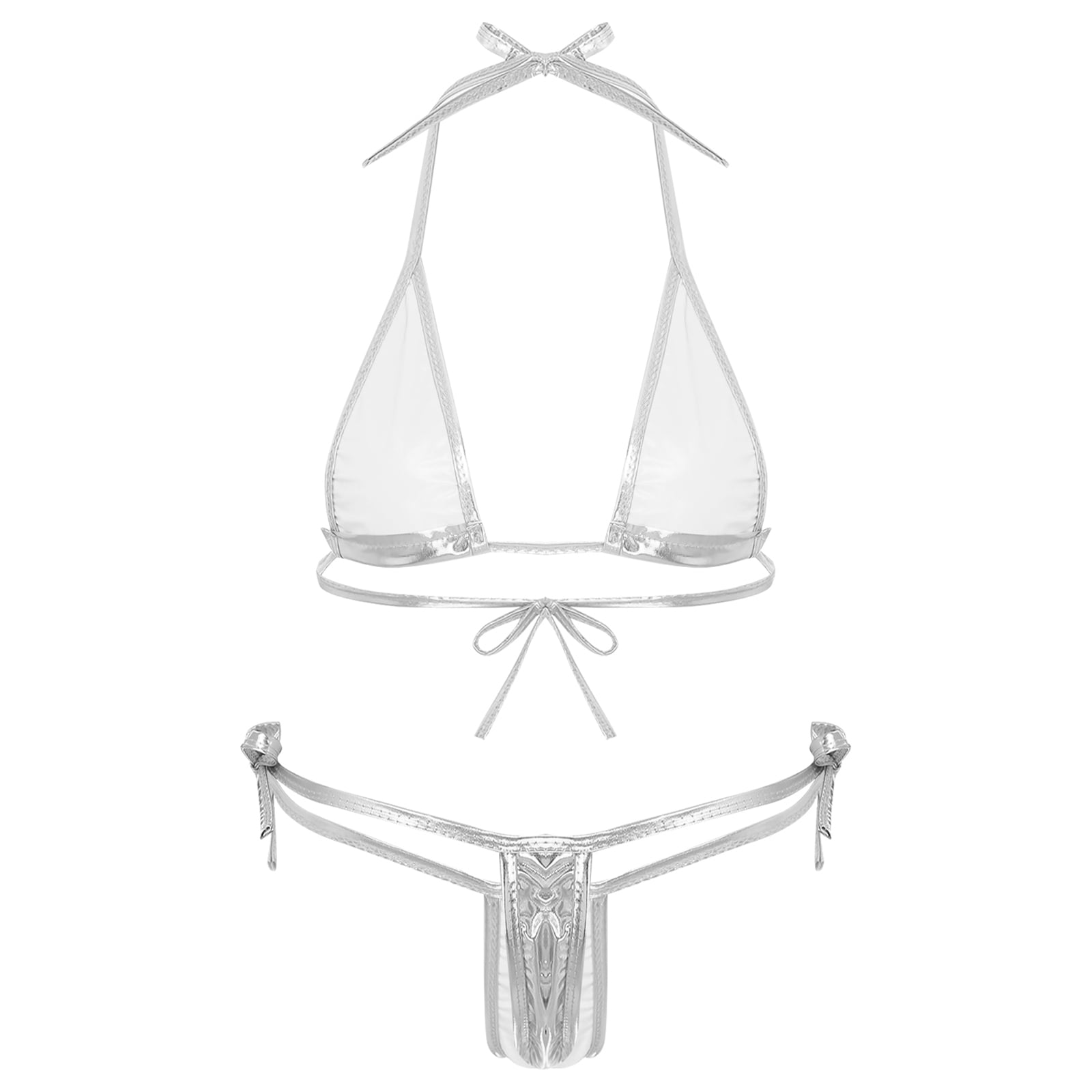 Alvivi Women's Liquid Metallic Shiny 2 Piece Swimsuits