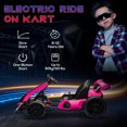 thumbnail image 3 of Bikes Aosom 24V 7.5 MPH Electric Go Kart with Adjustable Seat, Drifting Car Battery Powered Ride on Toy Outdoor with Slow Start, Button Start, Music, Honking Horn, Lights, for 6-12 Years Old, P, 3 of 10