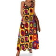 thumbnail image 2 of Kandinsky Modern Squares Circles Colorful Sleeveless Dress elegant guest wedding dress elegant dresses for women, 2 of 6