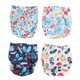 thumbnail image 1 of 4 Pcs Baby Reusable Pocket Nappy Diaper Machine Washable Cloth Diaper for Newborn Babies, 1 of 4