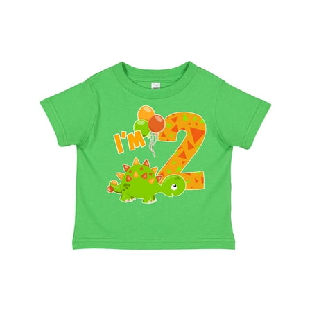 

Inktastic Happy Dinosaur Second Birthday-green Gift Toddler Boy or Toddler Girl T-Shirt