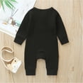 thumbnail image 2 of Musuos Newborn Baby Sping Fall Basic Romper 3M 6M 9M12M 18M Solid Color Knit Ribbed Long Sleeve Long Pants Soft Jumpsuit for Boys Girls, 2 of 2