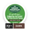 Green Mountain Coffee Sumatra Reserve Fair Trade Certified Organic K-Cup Pods, Dark Roast, 72 Count for Keurig Brewers