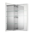 thumbnail image 3 of ANGELES HOME 20" x 36" Mirror Medicine Cabinet, Wall Mounted Medicine Cabinet with Tempered Mirror, Anodized Chrome Aluminum Frame, Bathroom Cabinet with 3 Adjustable Shelves, Left Open Door, 3 of 12