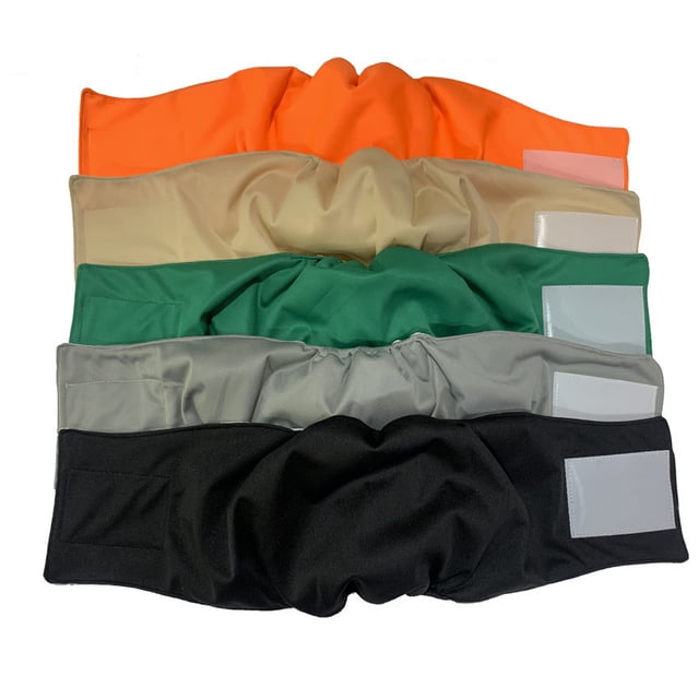 Jinsinto Reusable Dog Belly Bands, (5 Pack) Premium Washable Dog Diapers Male Puppy Diapers, S