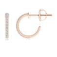 thumbnail image 2 of ANGARA Natural Prong-Set Diamond Hoop Earrings in 14K Rose Gold for Women (Size-1.1mm| Color-H| Clarity-SI2) | April Birthstone, Anniversary, Jewelry Gift for Women | Natural Diamond Earrings, 2 of 7