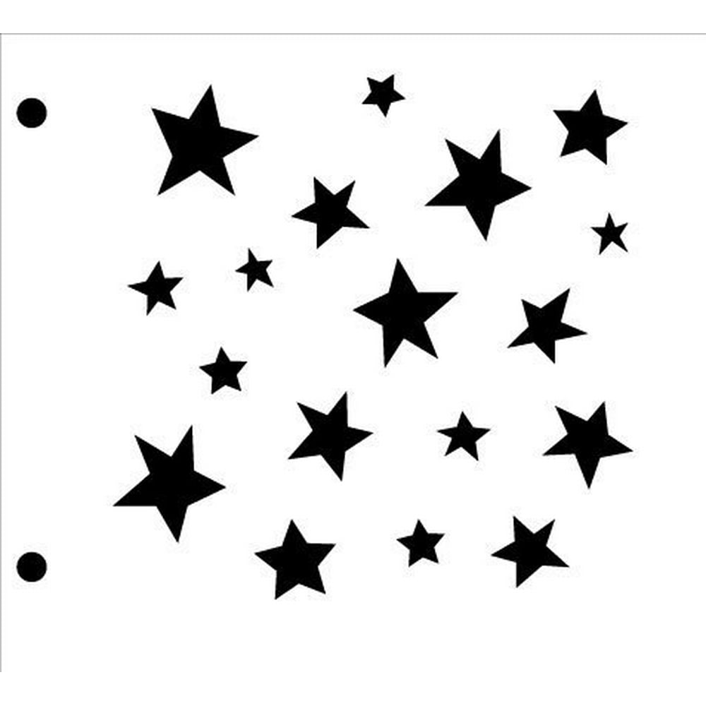 Mini Funky Stars Stencil - 6