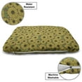 thumbnail image 3 of Floral Pet Bed, Pattern of Spring Season Pattern with Sunflowers Mother Nature Image, Chew Resistant Pad for Dogs and Cats Cushion with Removable Cover, 24" x 39", Khaki and Olive Green, by Ambesonne, 3 of 4