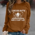 thumbnail image 2 of Mujeres Casual Manga Completa Cuello Redondo Tops Camisas Sueltas Blusa Jersey Estampado Sudadera Pompotops FGAJ18769, 2 of 5