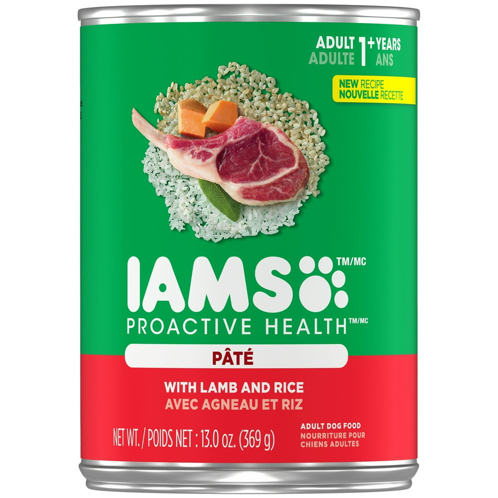 Iams Proactive Health Adult With Lamb and Rice Pate Wet Dog Food, (12