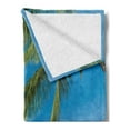 thumbnail image 2 of Nautical Soft Flannel Fleece Blanket, Large Cruise Ship Heads to Tropical Sandy Beach Exotic Panorama Coastal Theme, Cozy Plush for Indoor and Outdoor Use, 60" x 80", Turquoise Green, by Ambesonne, 2 of 5