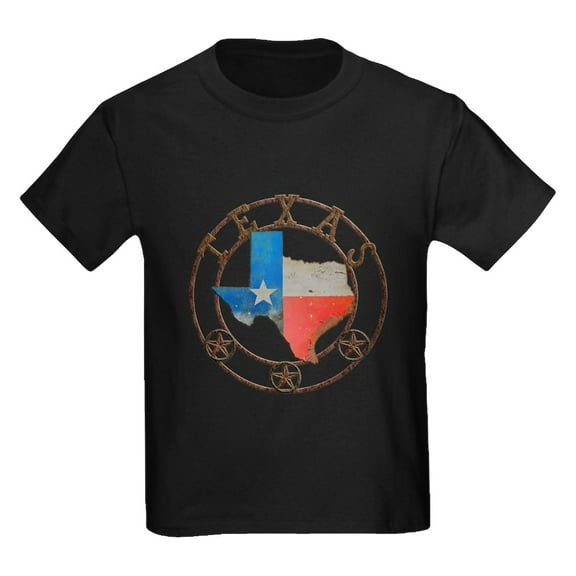 CafePress - Texas Wrought Iron Barn Art T Shirt - Dark T-Shirt Kids XS-XL
