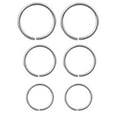 thumbnail image 2 of Three Pair Set Nose Rings Hoop Earrings 4mm 5mm 6mm 20 Gauge Sterling Silver Cartilage Helix Tragus Septum, 2 of 10