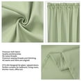thumbnail image 4 of PiccoCasa French Door Curtains Rod Pocket Blackout Curtain Panel Light Green 1 W54" x L40", 4 of 7