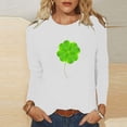 thumbnail image 2 of FAIWAD Hauts de la Saint-Patrick pour Femmes à Manches Longues, Col Rond, Imprimés, Décontractés, Tuniques Grande Taille, 2 of 4
