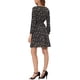 thumbnail image 3 of Vestido floral con escote en V y cinturón de choker de INSPIRE CHIC para mujeres que trabajan, negro S, 3 of 5