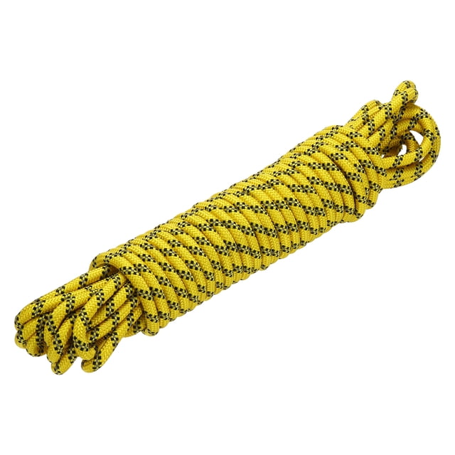 Uxcell 1Pc Polypropylene Rope Diamond Braid Nylon Cord High Strength 3/8" x 50ft Yellow, Black