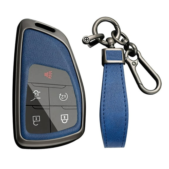 Car Key Fob Cover Case Compatible with Chevy Silverado Traverse Equinox GMC Sierra 1500 2500HD 3500HD 2022-2025 Key Holder PU Leather Key Shell Keychain 3/4/5/6/7 Button Accessory