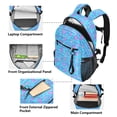 thumbnail image 5 of JIALIOU 14" Laptop Backpack Waterproof Airline Approved Stylish Casual Daypack for Travel Business College Work, Blue Stripes with Cute Flowers, 5 of 8