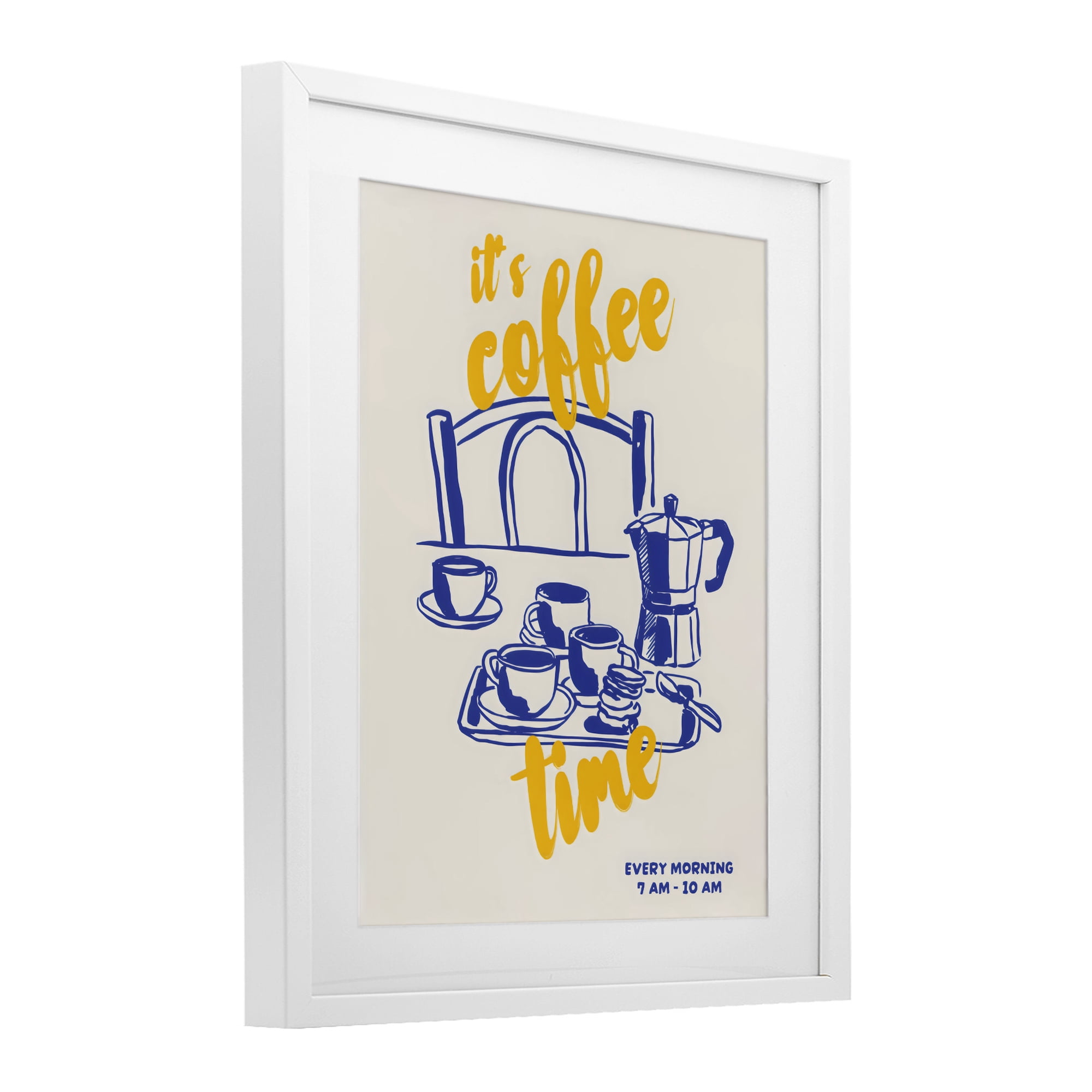 Stupell Industries It's Coffee Time Breakfast Ritual White Framed Print Under Glass, design by The Prints Vibe