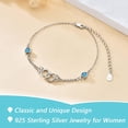 thumbnail image 6 of CACA LADY Red Bracelet for Women 925 Sterling Silver Double Heart Bracelets Garnet Dainty Beach Jewelry Friendship Heart Chain January Birthstone Jewelry for friend Best Friends, 6 of 6