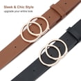 thumbnail image 5 of Women Leather Belt Fashion Double O-Ring Soft Faux Leather Waist Belts For Jeans Dress, 5 of 6