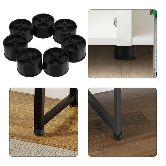 HEMOTON 8pcs Adjustable Plastic Furniture Legs Round Furniture Leveling Feet Replacement Legs for Couch Cabinet Table Sofa Desk Accessories